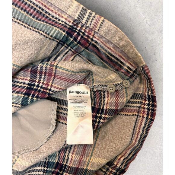Patagonia Flannel Plaid Shirt Dress Womens M Organic Cotton Small Flaw - Picture 5 of 10